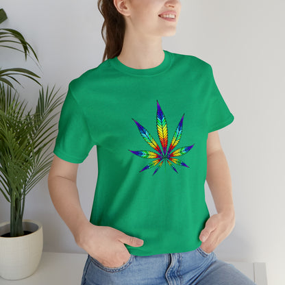 Art, Plant, Colorful Leaf, Nature- Adult- Adult, Regular Fit, Soft Cotton, Smaller Size Image, T-shirt