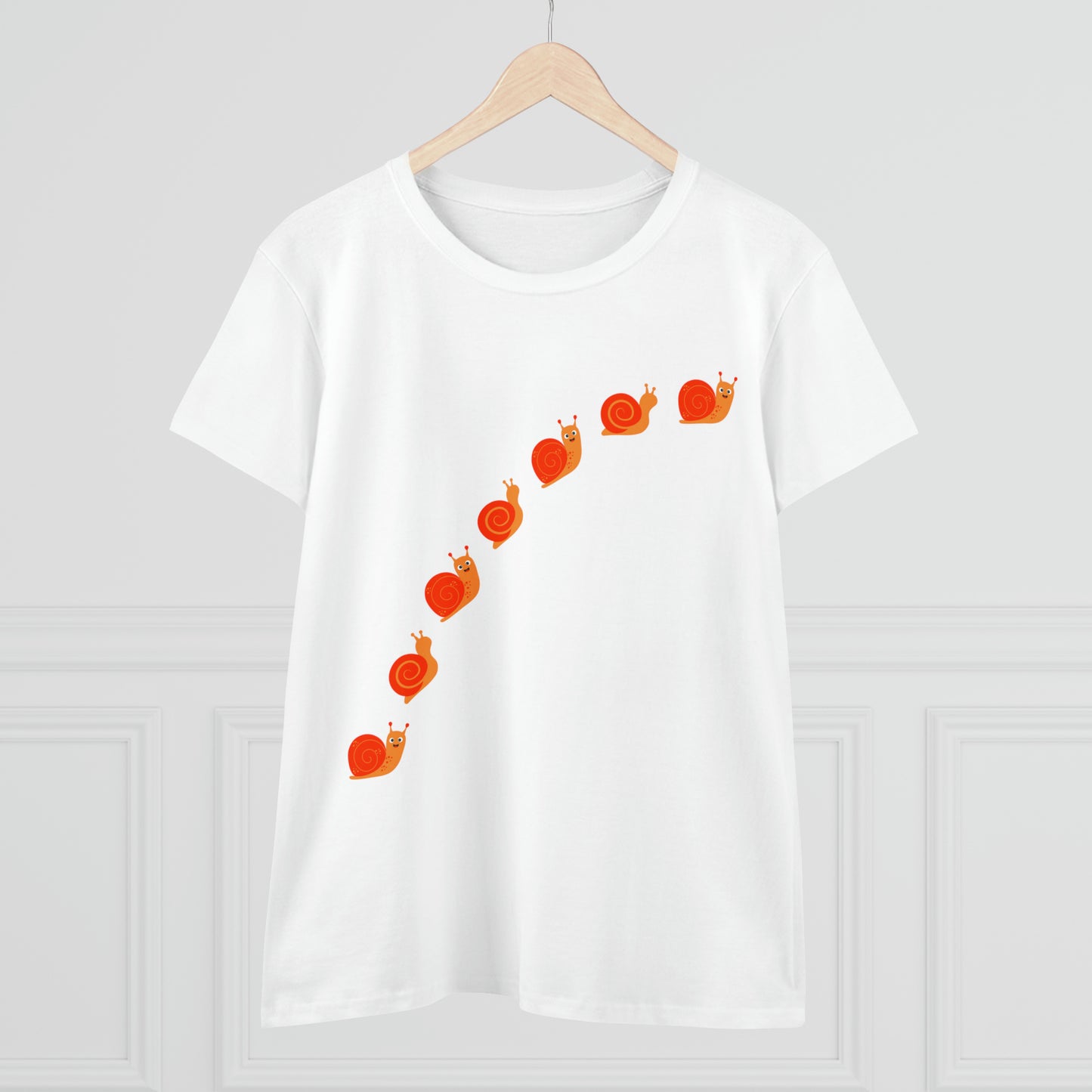 Snail Crossing Bugs, Animals, Nature, Plants, Garden- Adult, Semi-fitted, T-shirt