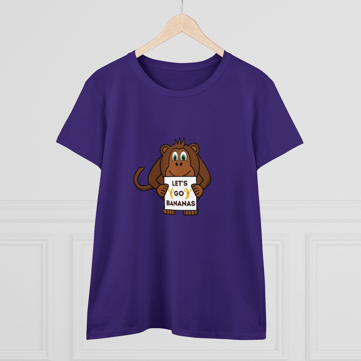 Monkey, Let's Go Bananas, Animals- Adult, Semi-fitted, T-shirt
