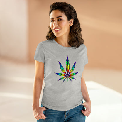 Art, Colorful Leaf, Nature- Adult, Semi-fitted T-shirt