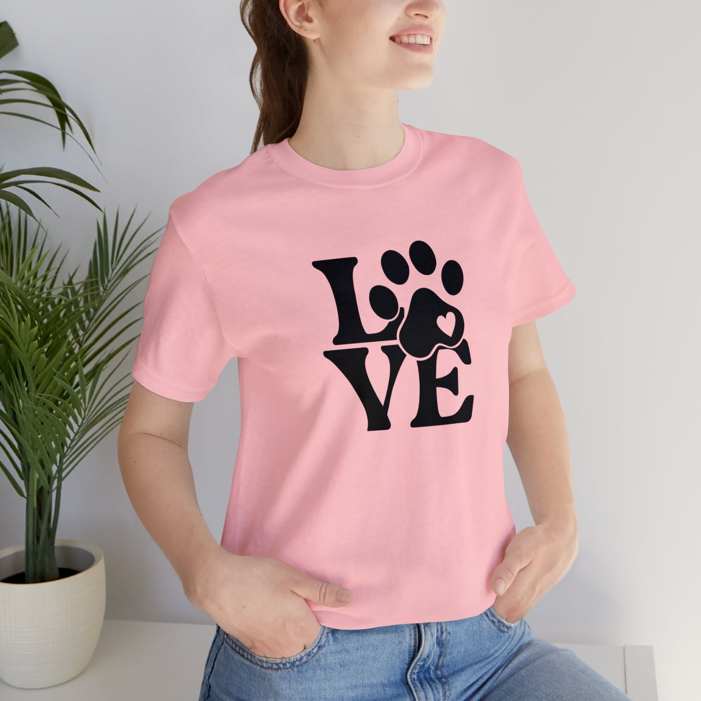Love, Dog, Animals, Words- Adult, Regular Fit, Soft Cotton, T-shirt