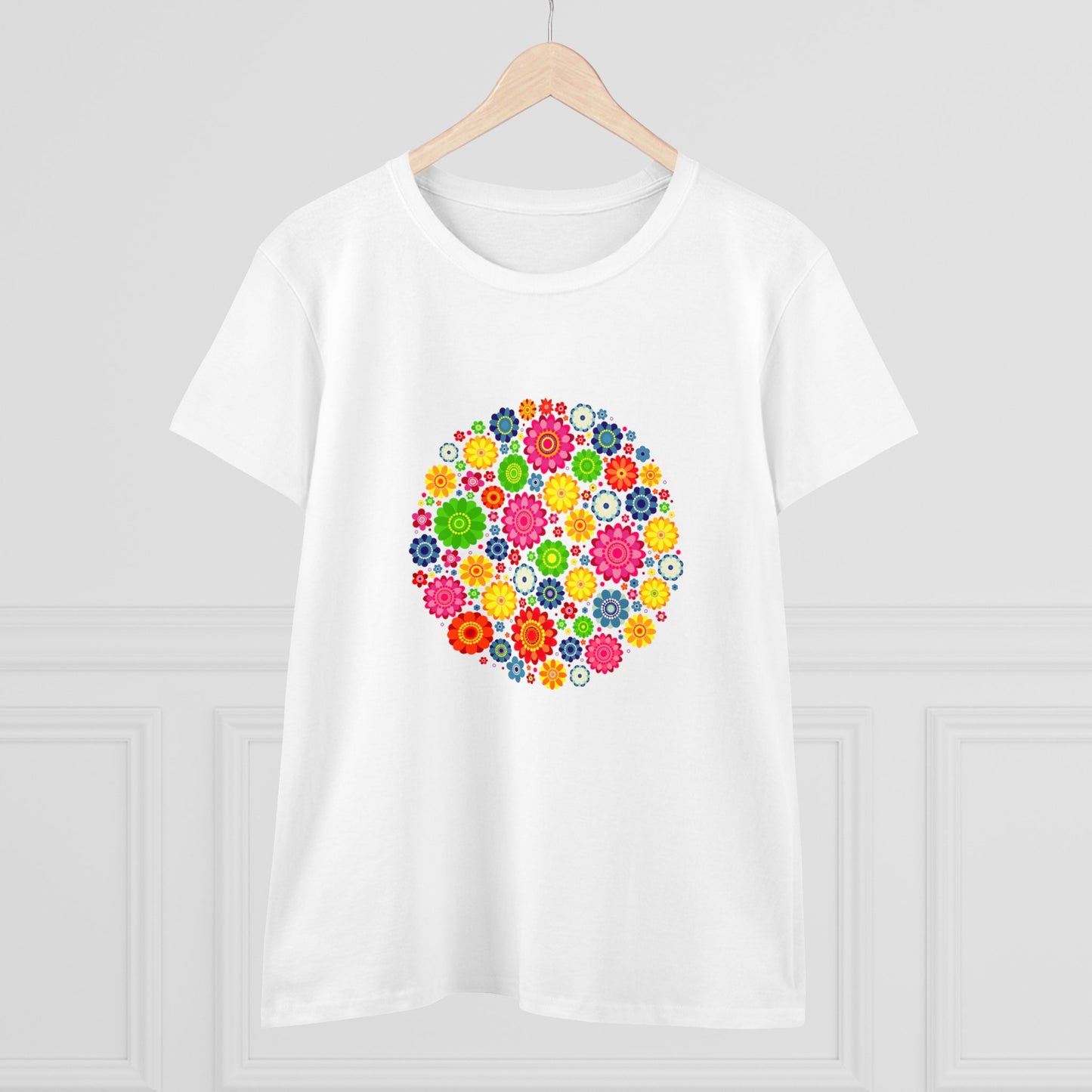 Colorful, Nature, Flowers- Adult, Semi-fitted, T-shirt