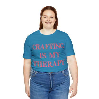 Crafting Is My Therapy- Adult, Regular Fit, Soft Cotton, Full Size Image, T-shirt
