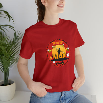 Animals, Bugs, Bee, ZOMBEE, Funny, Holiday, Halloween - Adult, Regular Fit, Soft Cotton, T-shirt