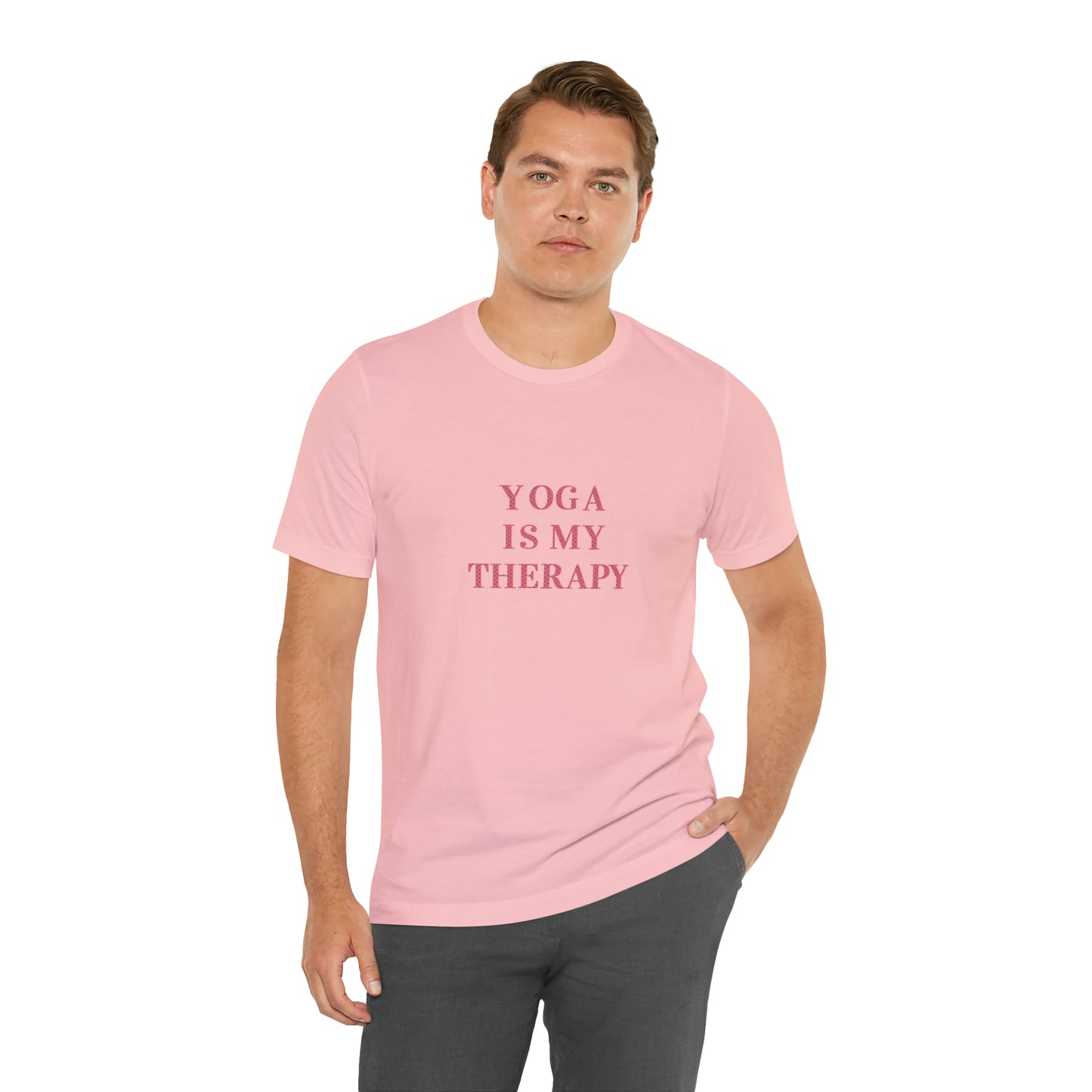 Yoga Is My Therapy- Adult, Regular Fit, Soft Cotton, Smaller Size Image, T-shirt