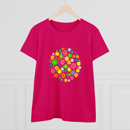 Colorful, Nature, Flowers- Adult, Semi-fitted, T-shirt