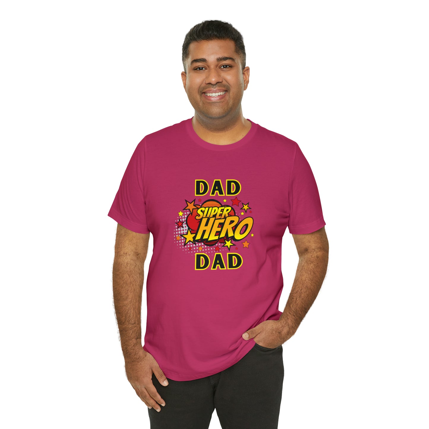 Family, Dad, Superhero, Positive- Adult, Regular Fit, Soft Cotton, T-shirt