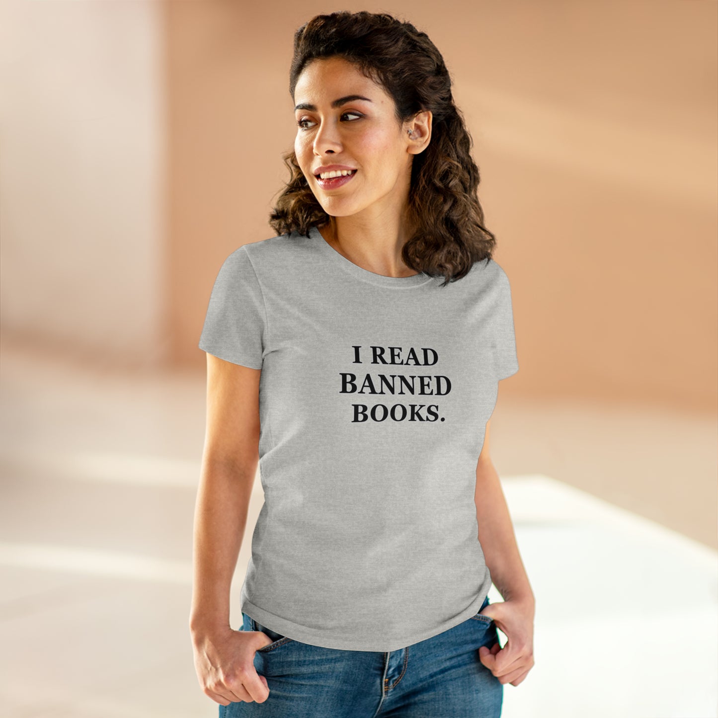 Reading, I Read Banned Books, Things, Books- Adult, Semi-fitted, Smaller Size Image T-Shirt