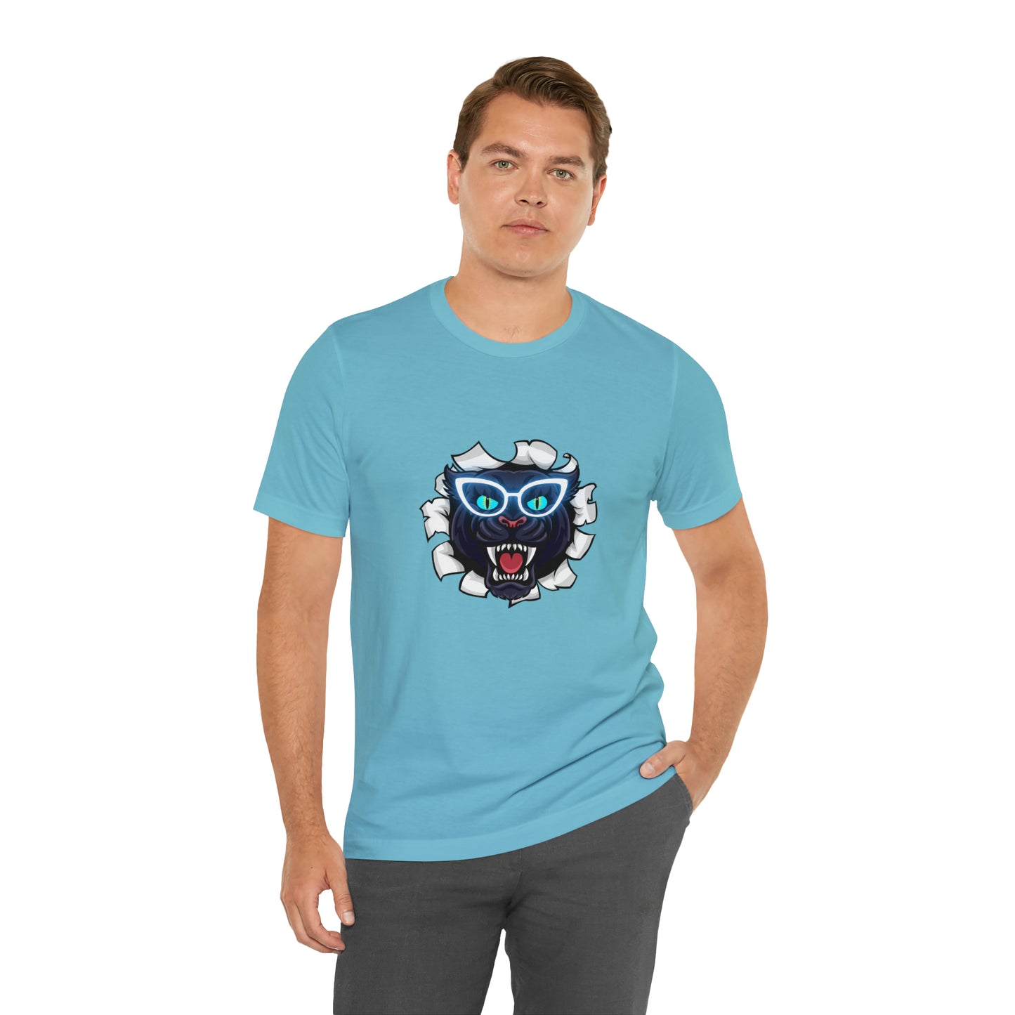 Holidays, Halloween, Animals, Felines, Funny, Sports, Panthers- Adult, Regular Fit, Soft Cotton, T-shirt