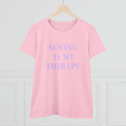 Sewing Is My Therapy- Adult, Semi-fitted T-shirt