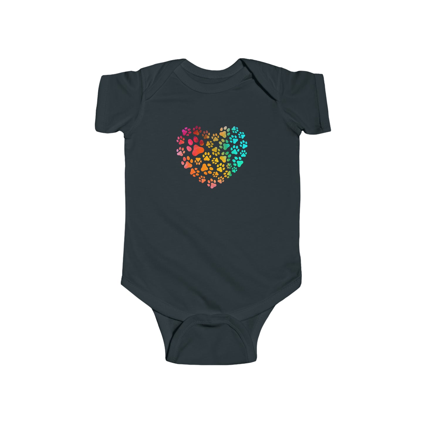 Art, Colorful, Love, Dog Paw- Baby, Infant, Toddler, Soft Cotton, Onesie