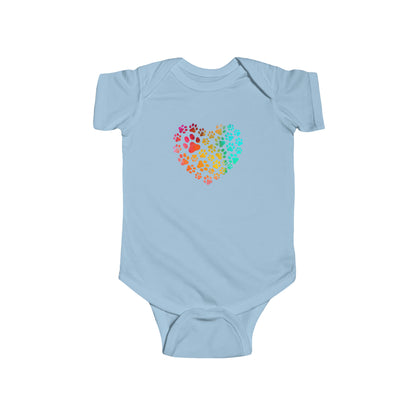 Art, Colorful, Love, Dog Paw- Baby, Infant, Toddler, Soft Cotton, Onesie