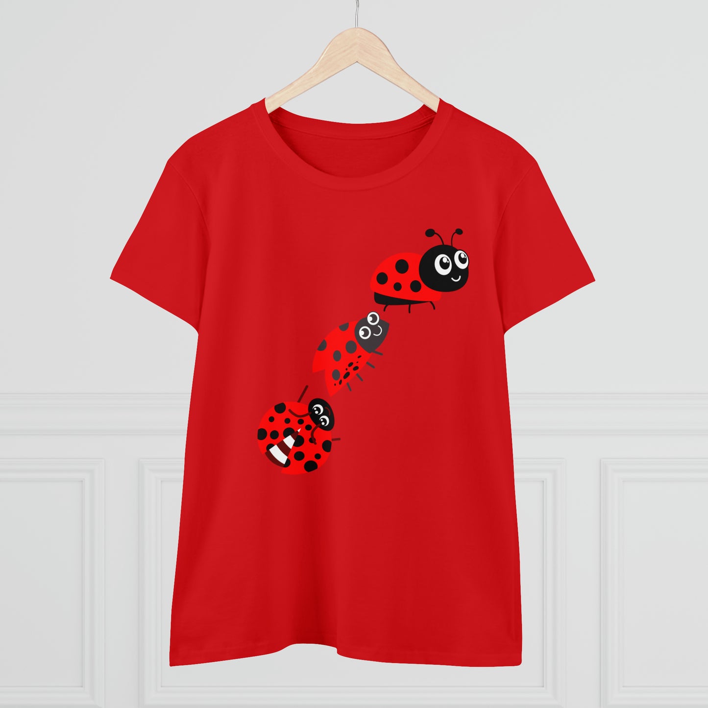 Ladybug Flower, Plants, Garden- Adult, Semi-fitted, T-shirt
