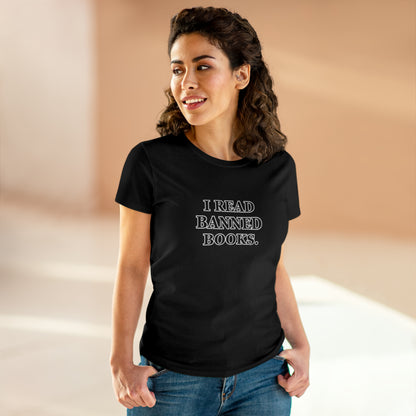 Reading, I Read Banned Books, Things, Books- Adult, Semi-fitted, Smaller Size Image T-Shirt