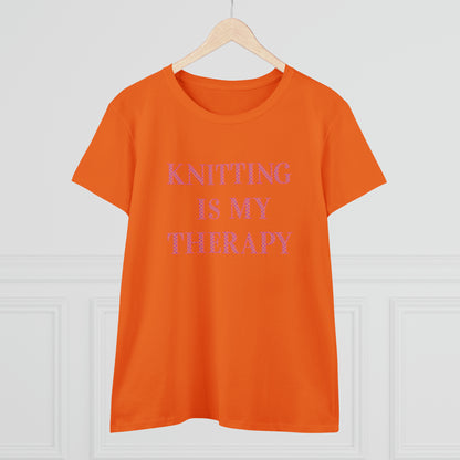 Knitting Is My Therapy- Adult, Semi-fitted T-shirt