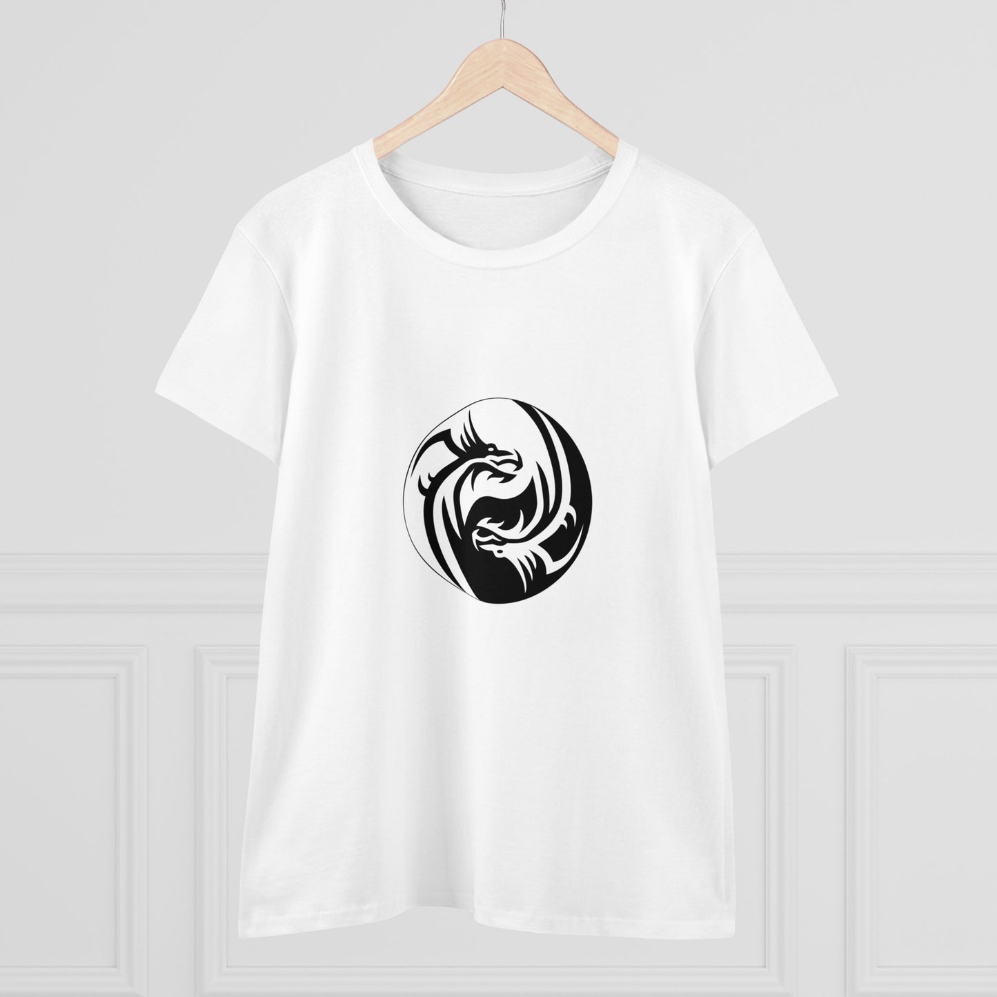 Symbol, Ying Yang, Dragon- Adult, Semi-fitted, Smaller Size Image, T-shirt