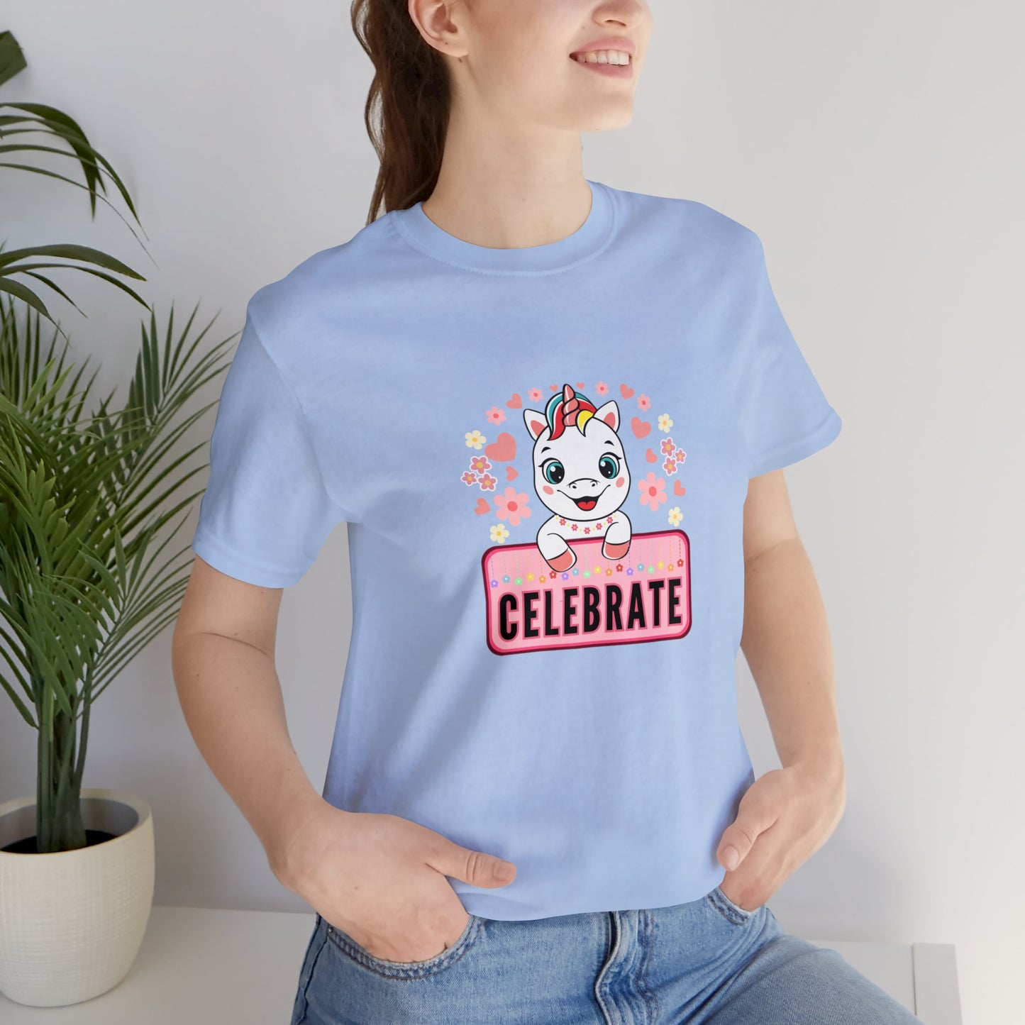 Fantasy, Unicorn, Celebrate, Positive, Event, Birthday- Adult, Regular Fit, Soft Cotton, T-shirt