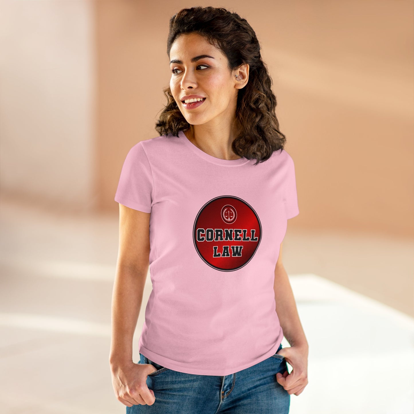 Cornell University Law School, Scales of Justice- Adult, Semi-fitted, Smaller Size Image, T-shirt