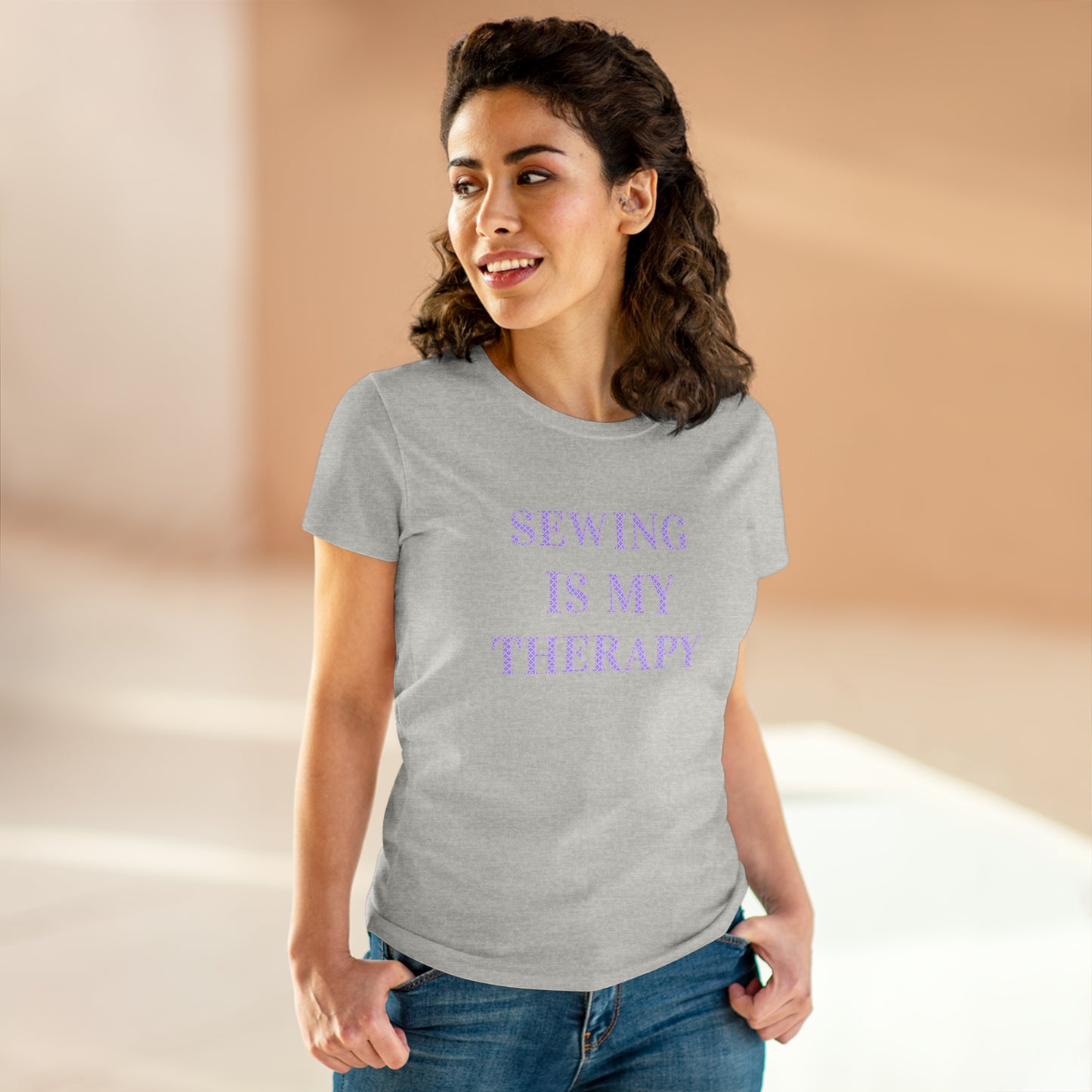 Sewing Is My Therapy- Adult, Semi-fitted T-shirt