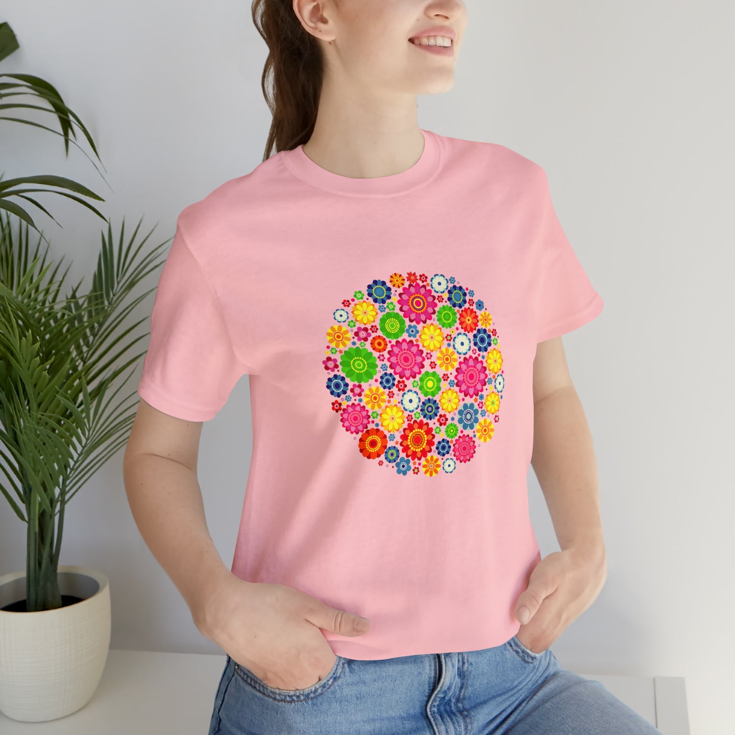 Colorful, Nature, Flowers- Adult, Regular Fit, Soft Cotton,  T-shirt