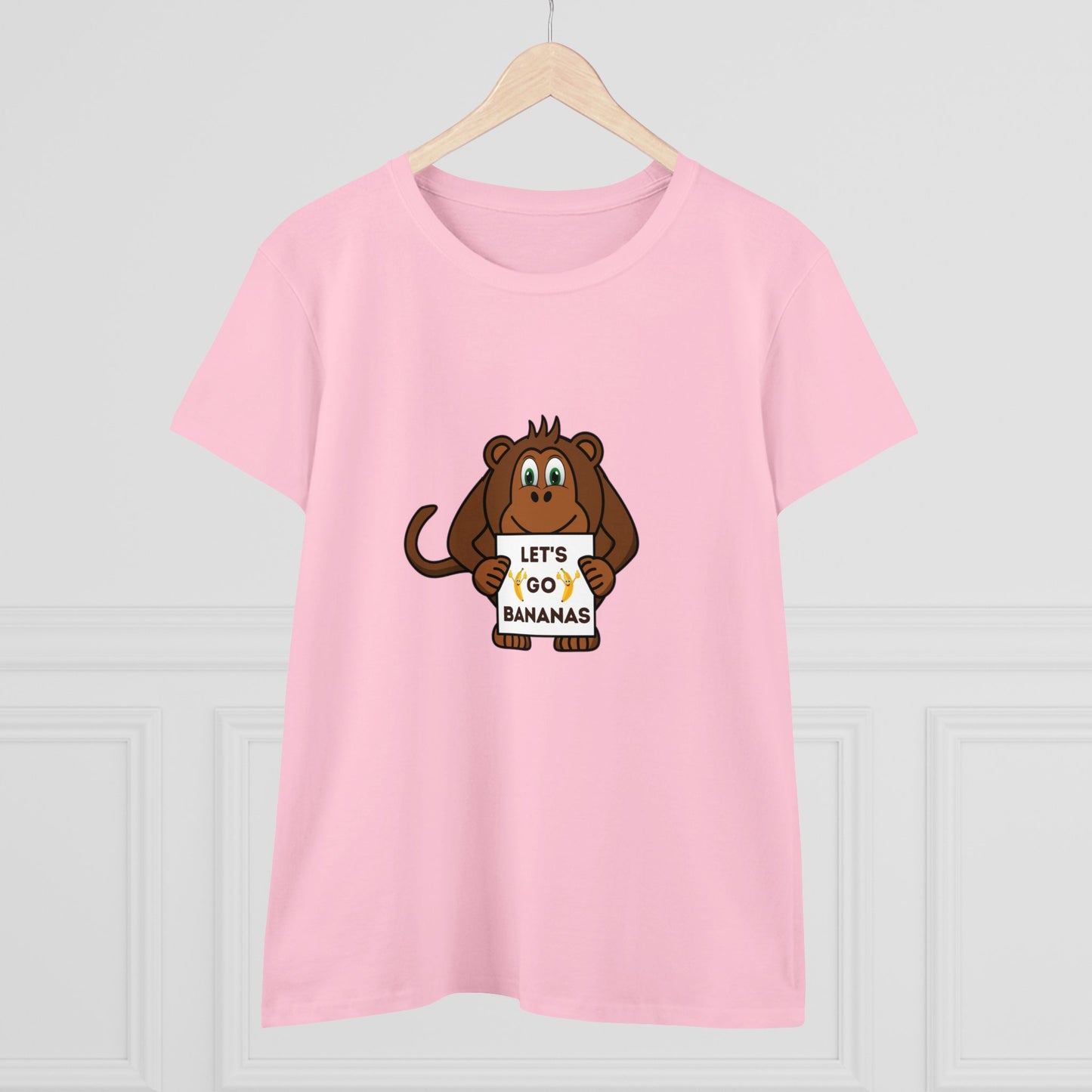 Monkey, Let's Go Bananas, Animals- Adult, Semi-fitted, T-shirt