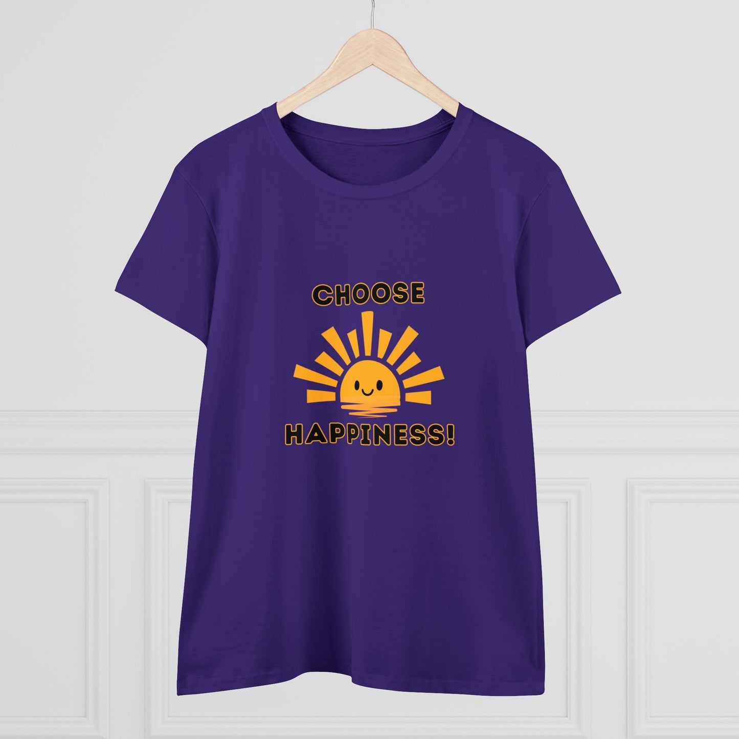 Positive, Choose Happiness- Adult, Semi-fitted, Smaller Size Image, T-shirt