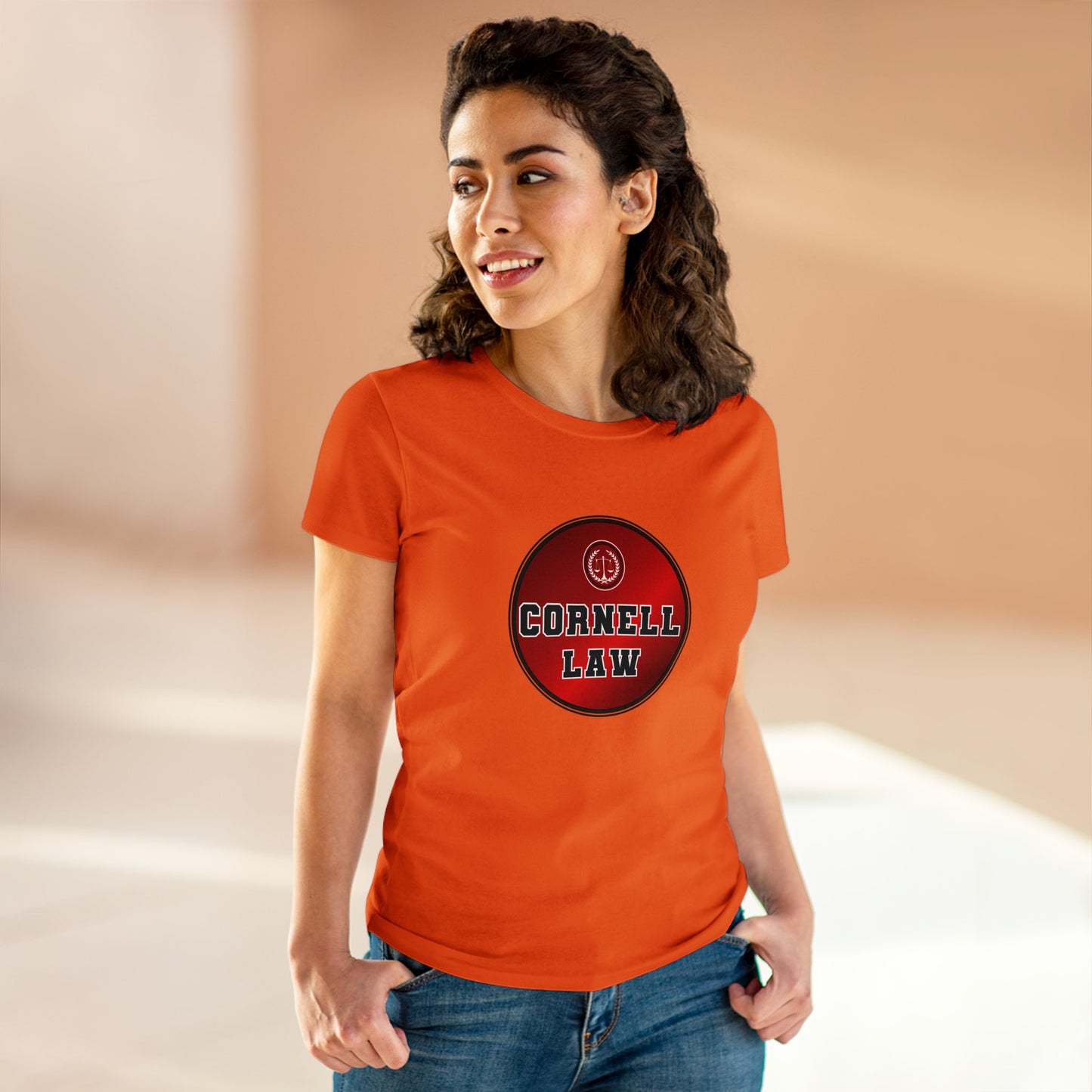 Cornell University Law School, Scales of Justice- Adult, Semi-fitted, Smaller Size Image, T-shirt