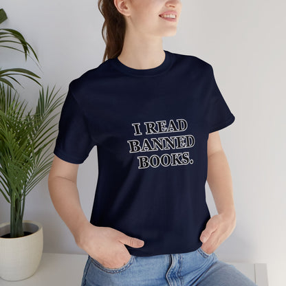 Reading, I Read Banned Books, Things, Books- Adult, Regular Fit, Soft Cotton, Smaller Size Image, T-Shirt
