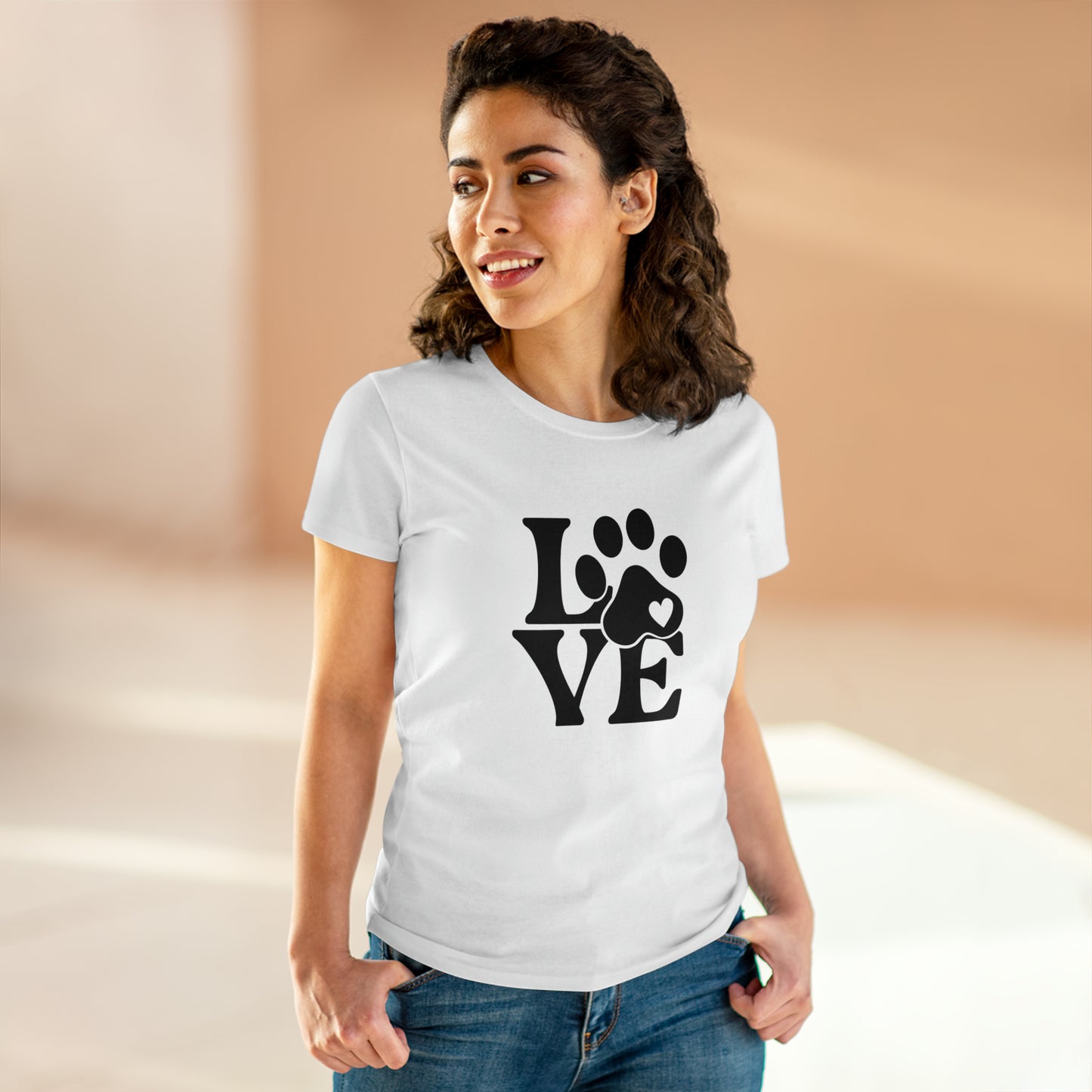 Love, Dog, Animals, Words- Adult, Semi-fitted, T-shirt