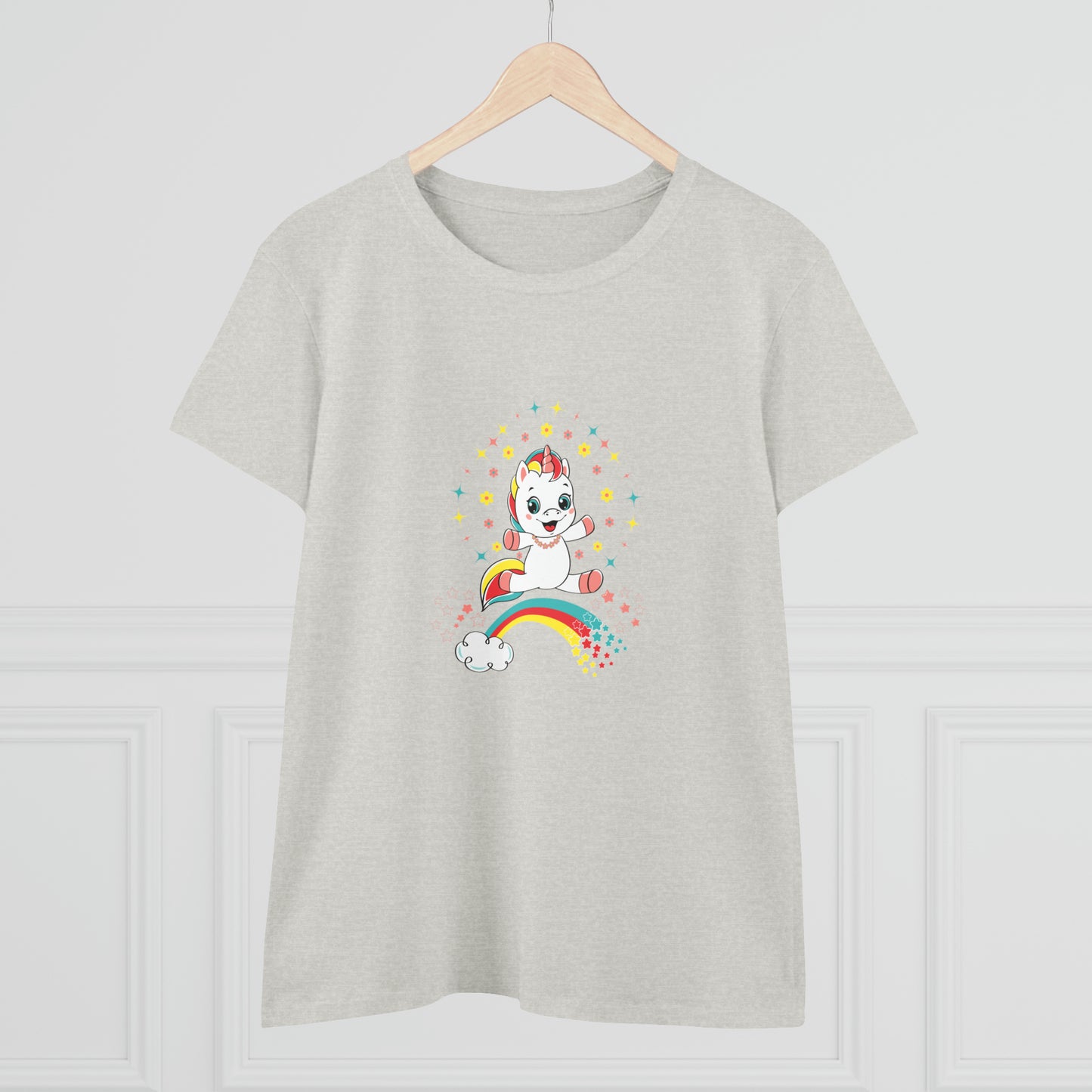 Fantasy, Unicorn, Positive, Things, Rainbow- Adult, Semi-fitted T-shirt