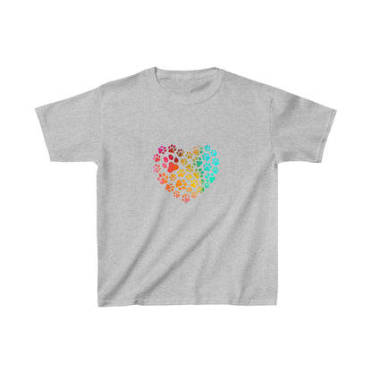 Art, Colorful, Love, Dog Paw- Kids, Child, Heavy Cotton, T-shirt