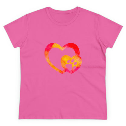 Art, Colorful, Love, Dog Paw- Adult, Semi-fitted, T-shirt
