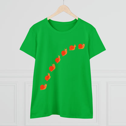 Snail Crossing Bugs, Animals, Nature, Plants, Garden- Adult, Semi-fitted, T-shirt