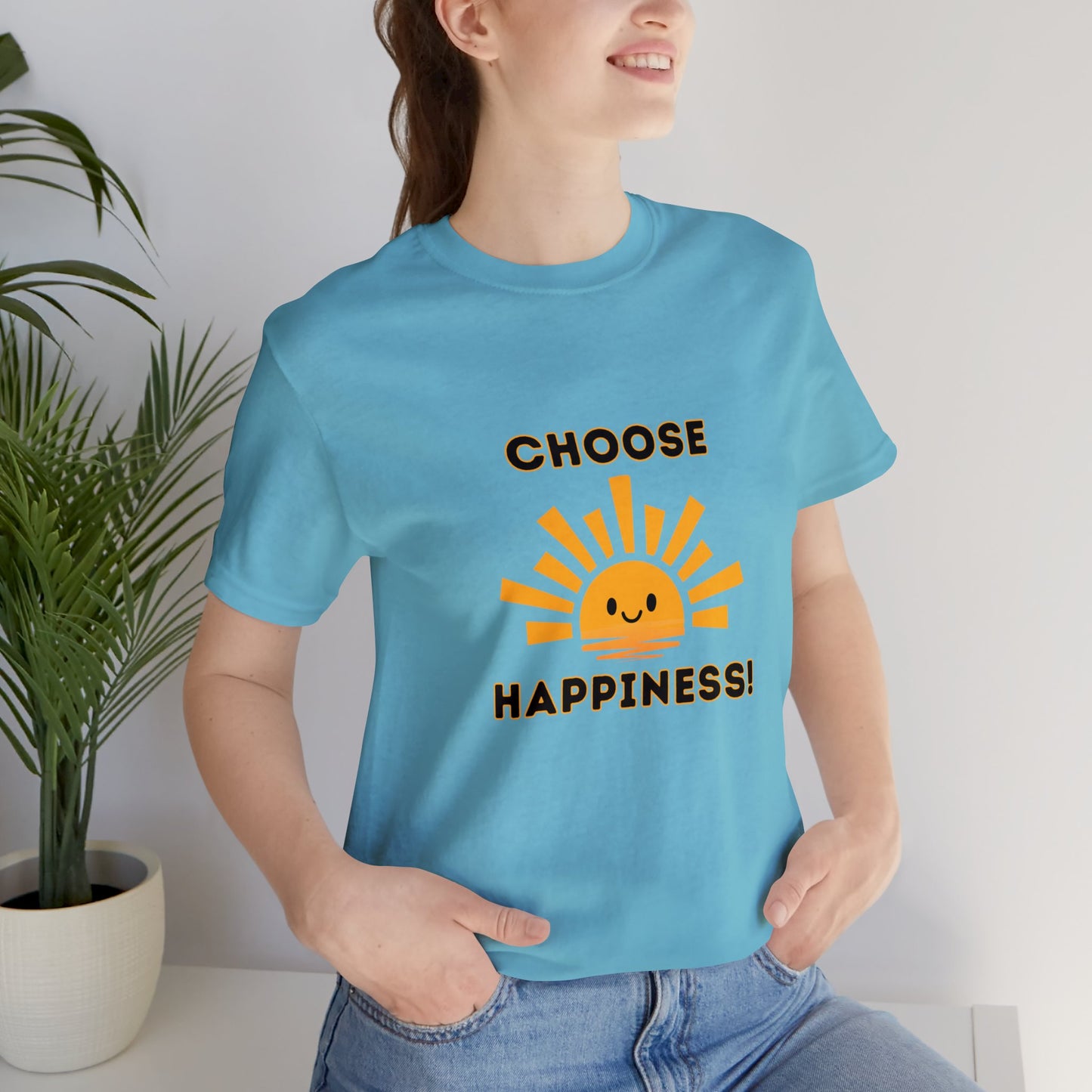 Positive, Choose Happiness- Adult, Regular Fit, Soft Cotton, T-shirt