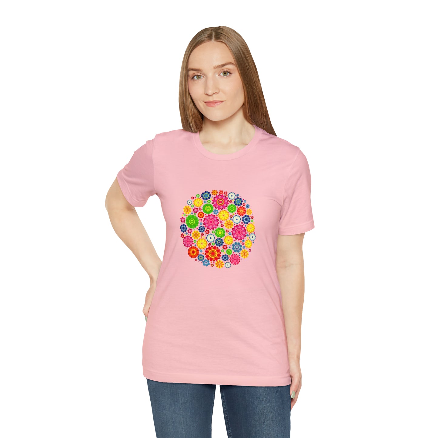 Colorful, Nature, Flowers- Adult, Regular Fit, Soft Cotton,  T-shirt