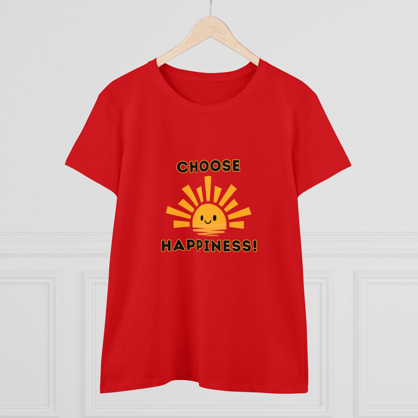 Positive, Choose Happiness- Adult, Semi-fitted, Smaller Size Image, T-shirt