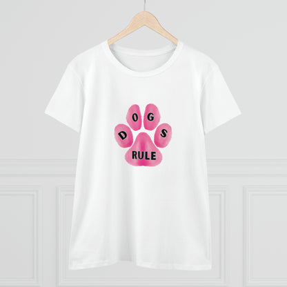 Art, Colorful, Dog Paw, Dogs Rule- Adult, Semi-fitted, T-shirt
