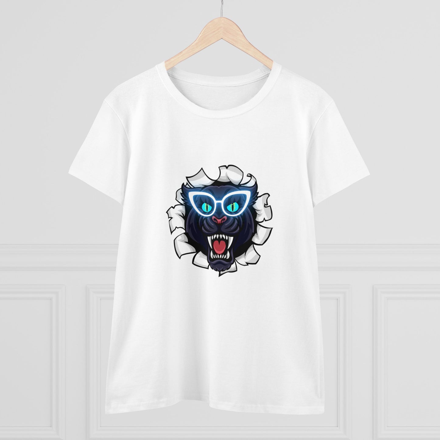 Holidays, Halloween, Animals, Felines, Funny, Sports, Panthers- Adult, Semi-fitted, Smaller Size Image, T-shirt