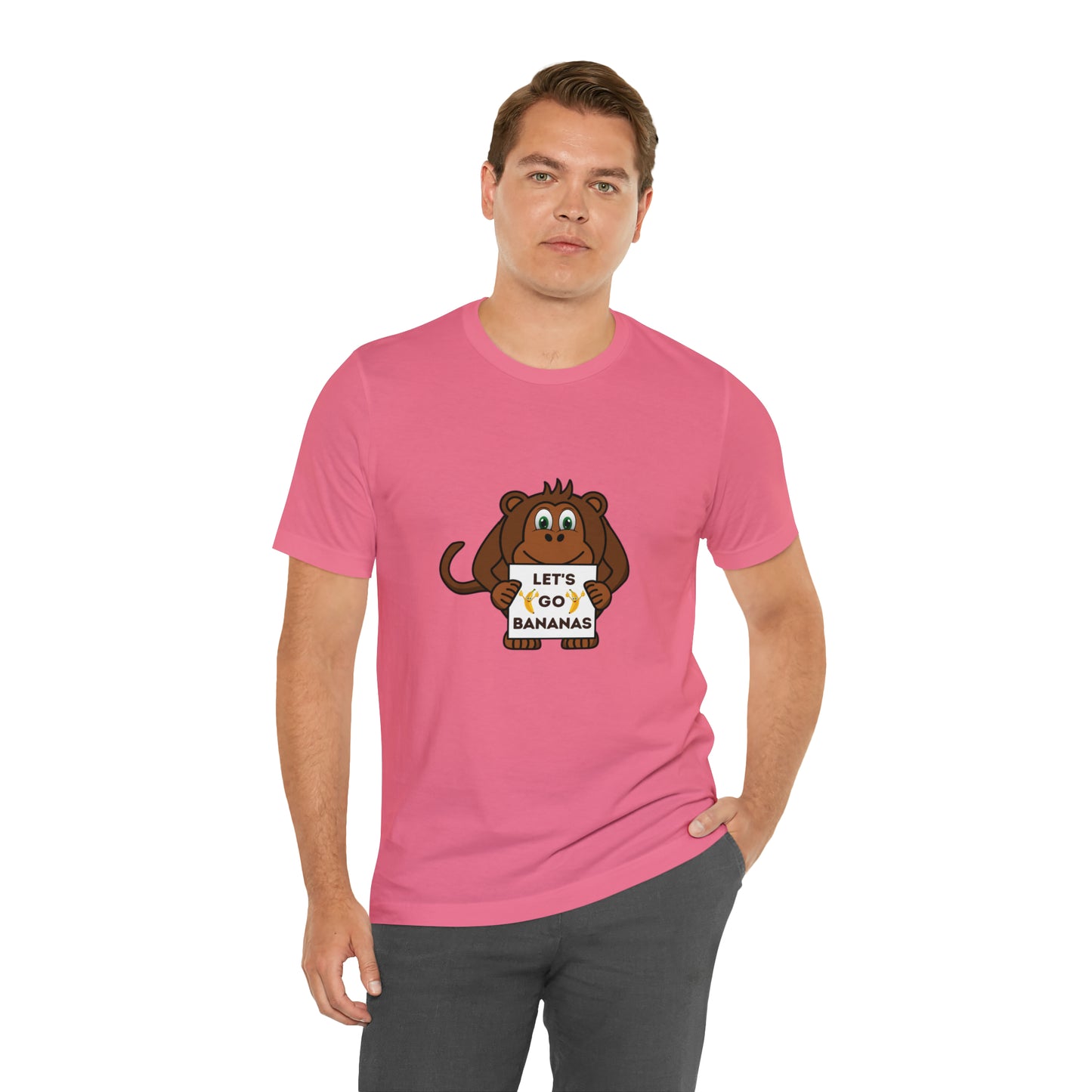 Monkey, Let's Go Bananas, Animals- Adult, Regular Fit, Soft Cotton, T-shirt