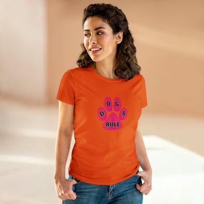 Art, Colorful, Dog Paw, Dogs Rule- Adult, Semi-fitted, T-shirt