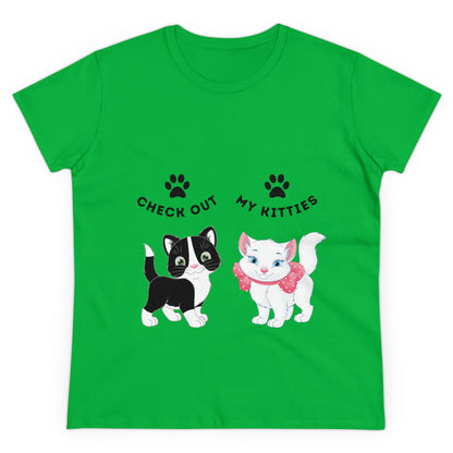Kitty Cat T-Shirt / Check Out My Kitties Semi-Fitted Shirt / Unisex Jersey Short Sleeve Tee / Humorous Pet Clothes