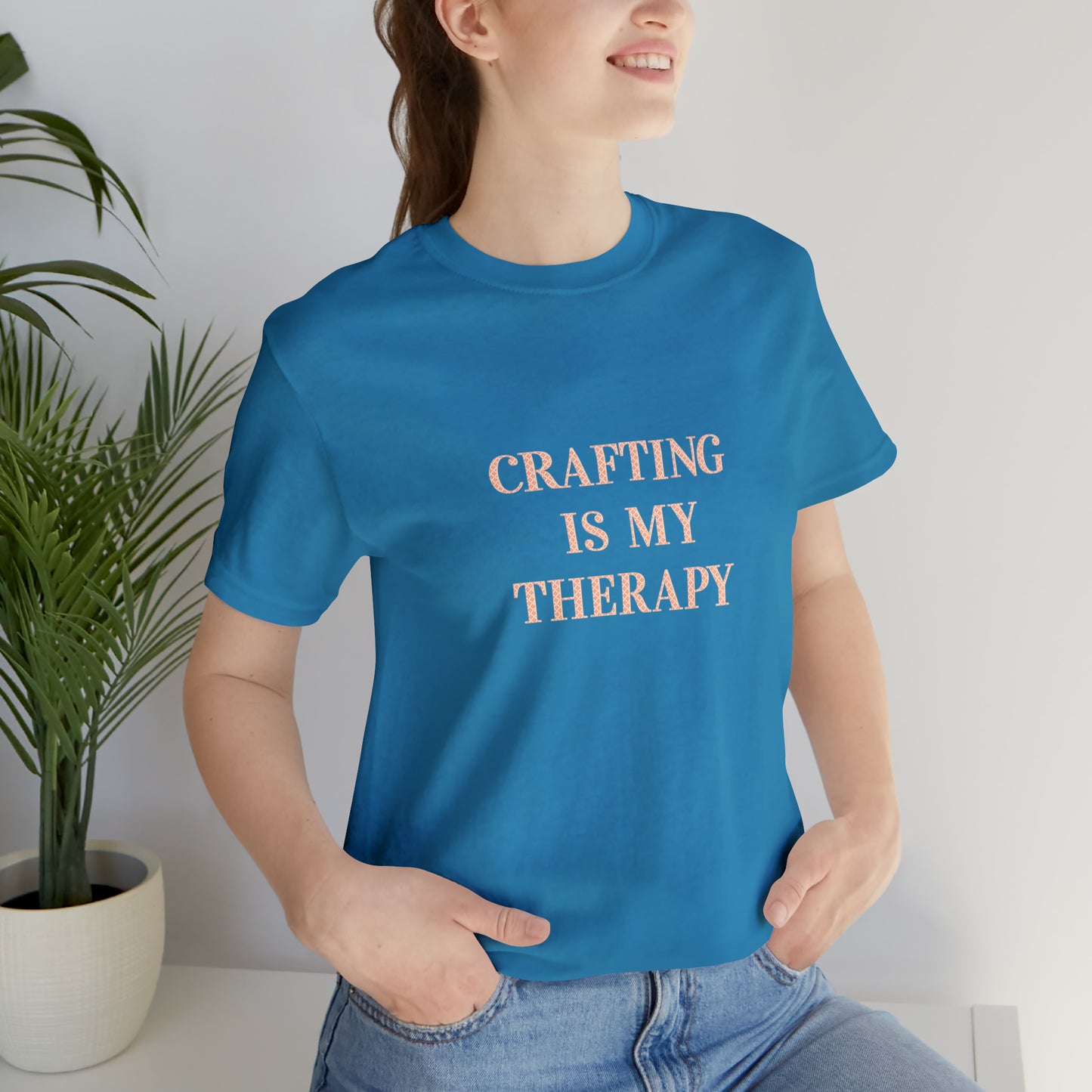 Hobby, Crafting Is My Therapy- Adult, Regular Fit, Smaller Size Image, Soft Cotton, T-shirt