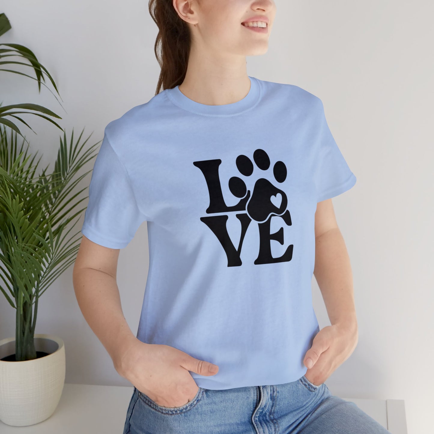 Love, Dog, Animals, Words- Adult, Regular Fit, Soft Cotton, T-shirt