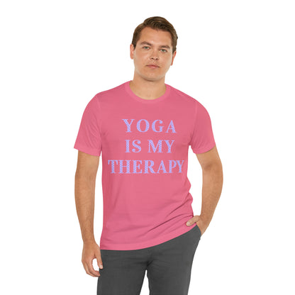 Yoga Is My Therapy- Adult, Regular Fit, Soft Cotton, Full Size Image, T-shirt