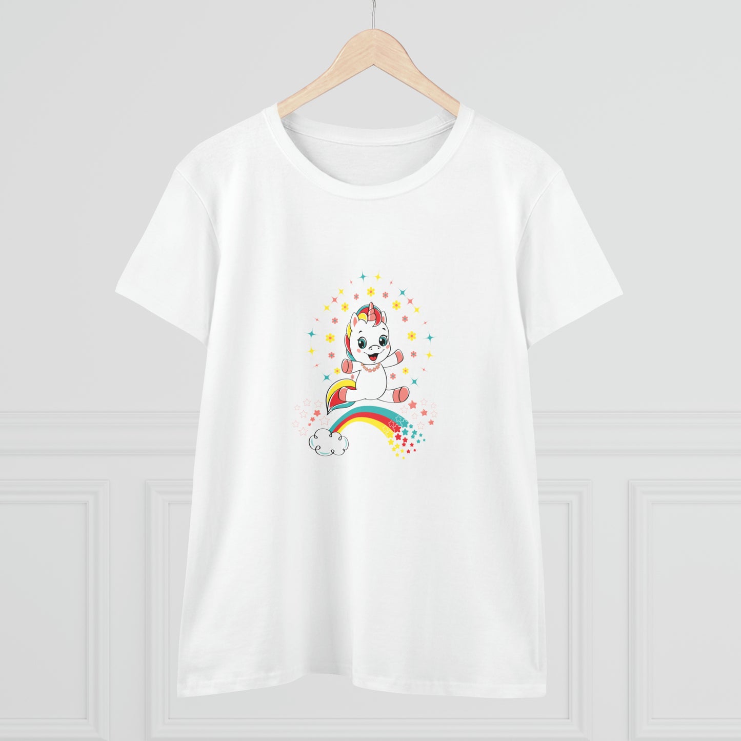 Fantasy, Unicorn, Positive, Things, Rainbow- Adult, Semi-fitted T-shirt