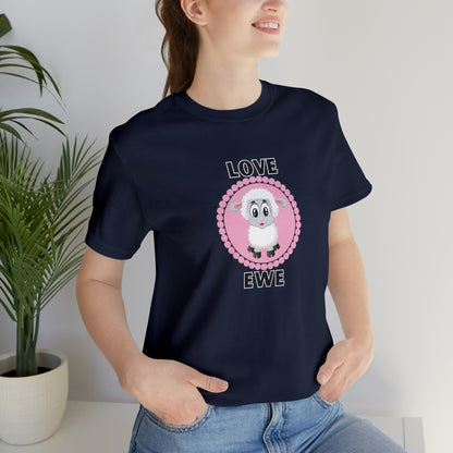 Sheep, Love Ewe, Animals- Adult, Regular Fit, Soft Cotton T-shirt