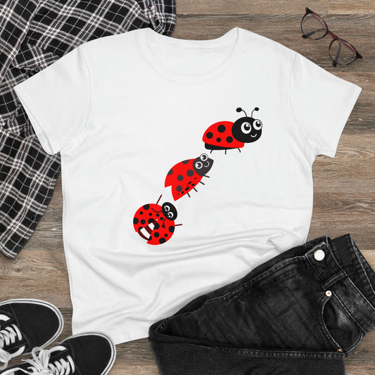 Ladybug Flower, Plants, Garden- Adult, Semi-fitted, T-shirt