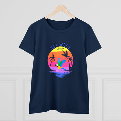 Places, Beach, Key West, Florida, United States of America, Animals, Birds- Adult, Semi-fitted T-shirt