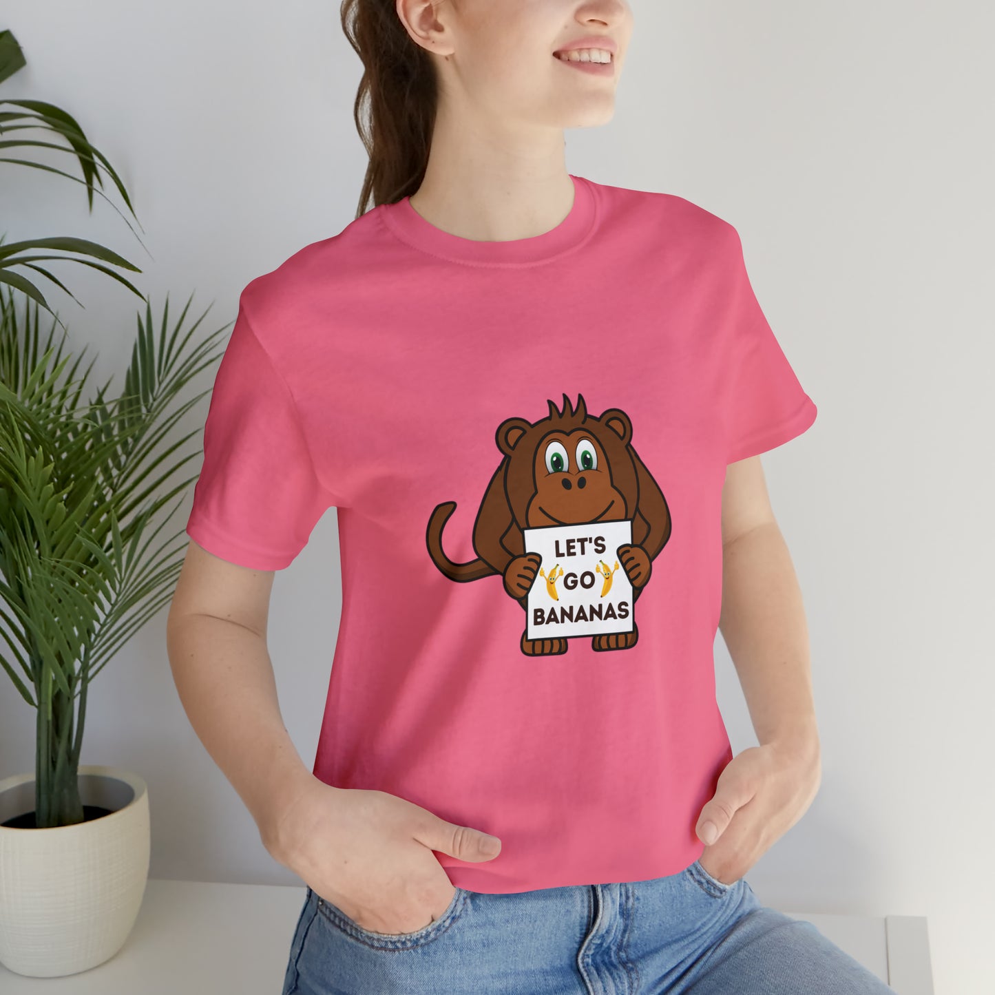 Monkey, Let's Go Bananas, Animals- Adult, Regular Fit, Soft Cotton, T-shirt