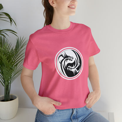 Symbol, Dragon, Ying Yang- Adult, Regular Fit, Soft Cotton, Smaller Size Image, T-shirt